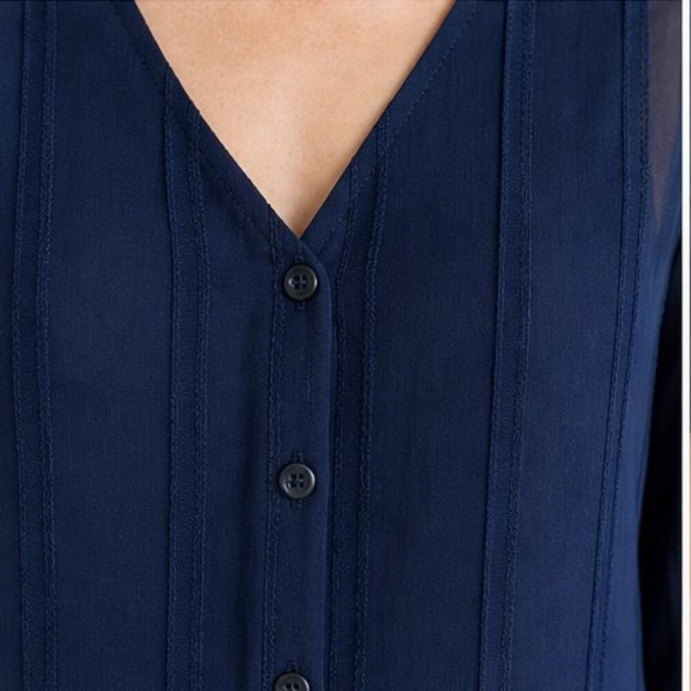 Navy Ruffle Blouse - Picture 4 of 6